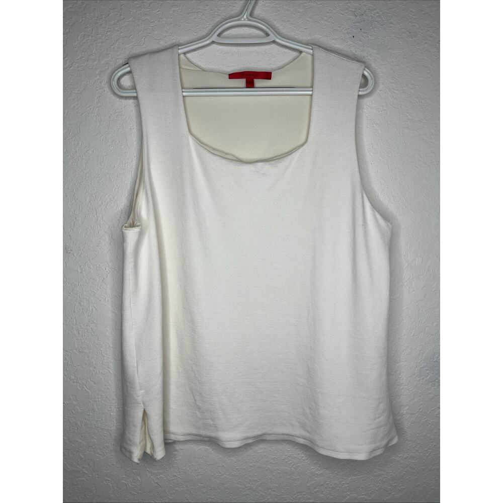 Shamask Off White Sleeveless Square Neck Blouse Size 3(16-20) fully lined casual